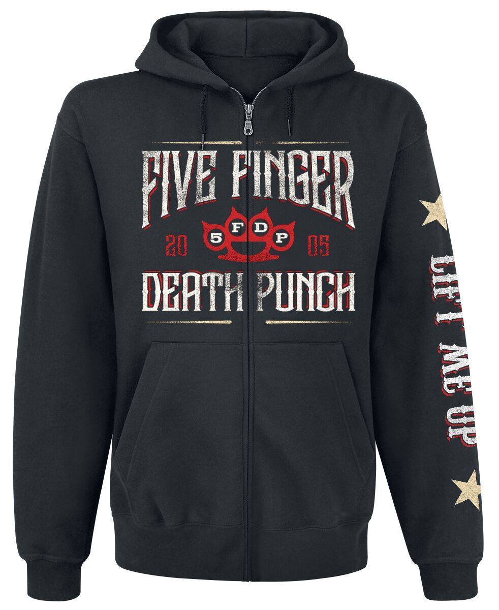 Sweat-shirt zippé à capuche  de Five Finger Death Punch - Laurel Emblem - S à M - pour Homme - noir - Five Finger Death Punch