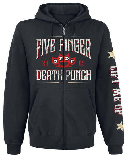 Sweat-shirt zippé à capuche  de Five Finger Death Punch - Laurel Emblem - S à M - pour Homme - noir - Five Finger Death Punch