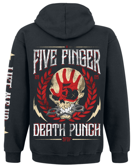 Sweat-shirt zippé à capuche  de Five Finger Death Punch - Laurel Emblem - S à M - pour Homme - noir - Five Finger Death Punch - View 2