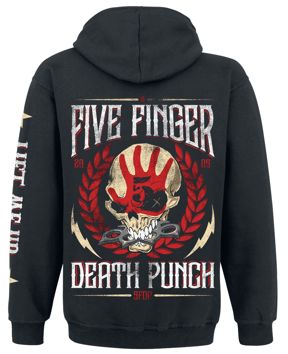 Sweat-shirt zippé à capuche  de Five Finger Death Punch - Laurel Emblem - S à M - pour Homme - noir - Five Finger Death Punch - View 2