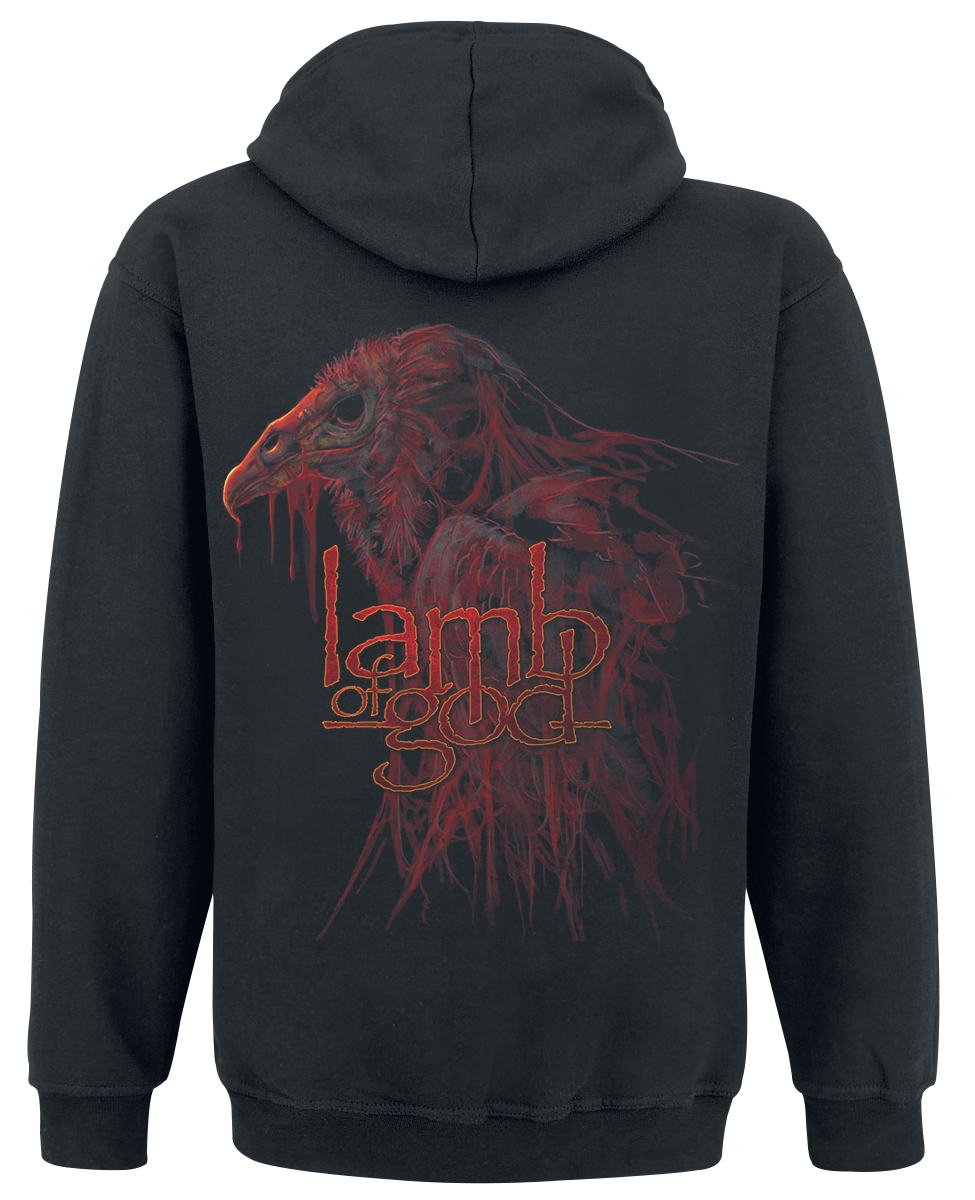 Sweat-shirt zippé à capuche  de Lamb Of God - Vulture - S à XXL - pour Homme - noir - Lamb Of God - View 2