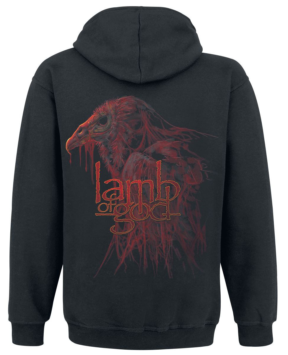 Sweat-shirt zippé à capuche  de Lamb Of God - Vulture - S à XXL - pour Homme - noir - Lamb Of God - View 2