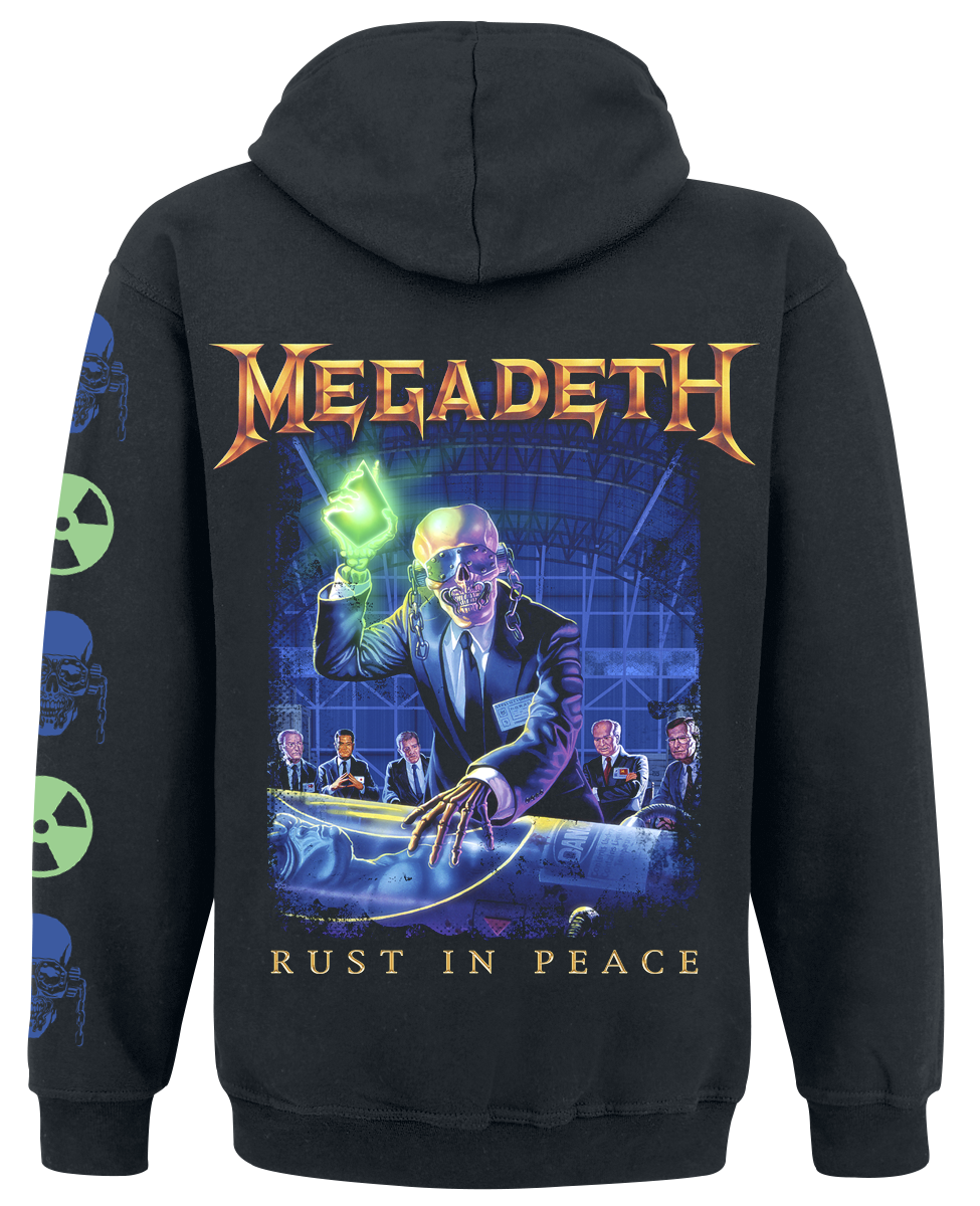 Sweat-shirt zippé à capuche  de Megadeth - Rust in peace - S à XXL - pour Homme - noir - Megadeth - View 2