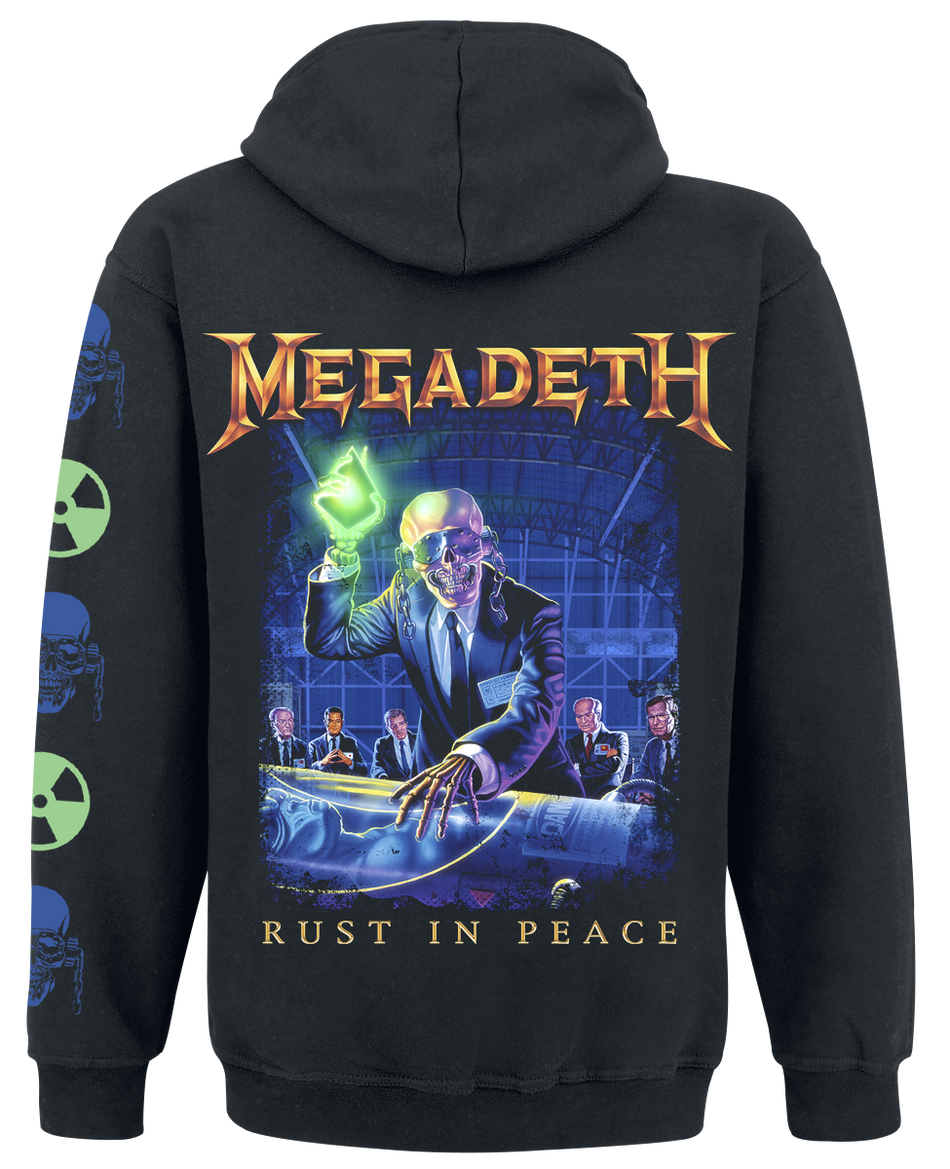 Sweat-shirt zippé à capuche  de Megadeth - Rust in peace - S à XXL - pour Homme - noir - Megadeth - View 2