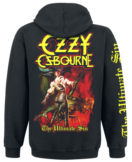Sweat-shirt zippé à capuche  de Ozzy Osbourne - Ultimate Sin - S à M - pour Homme - noir - Ozzy Osbourne - View 2