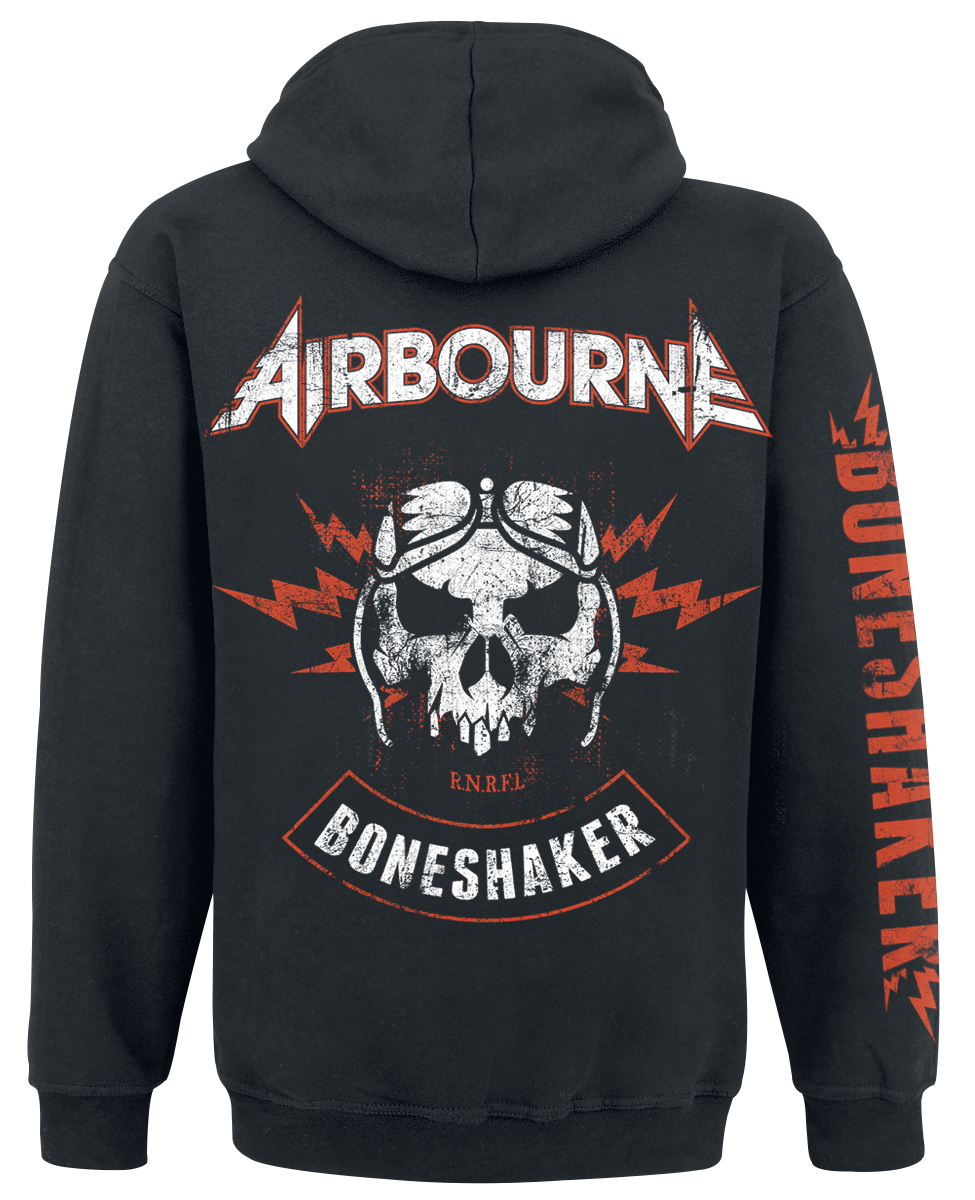 Sweat-shirt zippé à capuche  de Airbourne - Biker Boneshaker - S à XXL - pour Homme - noir - Airbourne - View 2