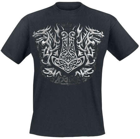 T-Shirt Manches courtes Gothic de Axel Hermann - Marteau Viking - L à XXL - pour Homme - noir - Axel Hermann