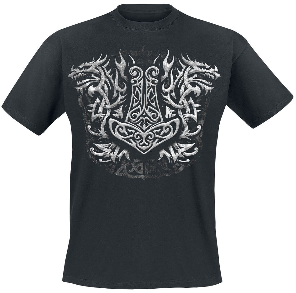 T-Shirt Manches courtes Gothic de Axel Hermann - Marteau Viking - L à XXL - pour Homme - noir - Axel Hermann