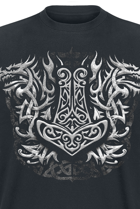 T-Shirt Manches courtes Gothic de Axel Hermann - Marteau Viking - L à XXL - pour Homme - noir - Axel Hermann - View 2