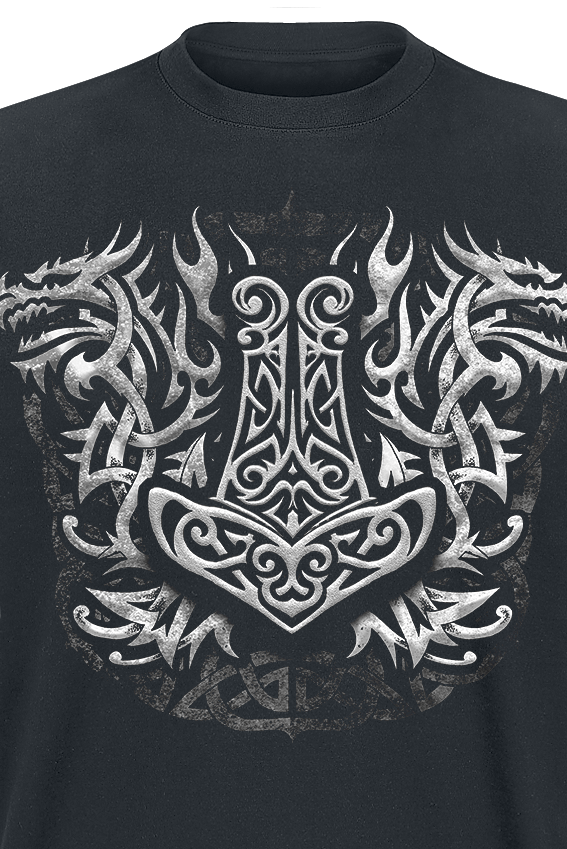 T-Shirt Manches courtes Gothic de Axel Hermann - Marteau Viking - L à XXL - pour Homme - noir - Axel Hermann - View 2