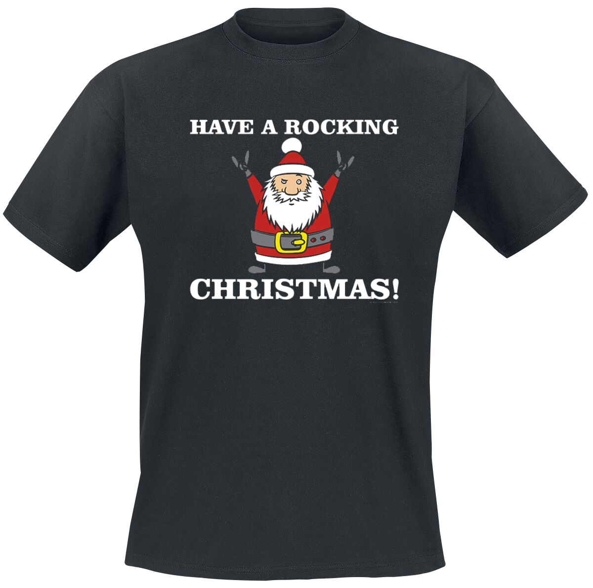 T-Shirt Manches courtes Fun de Slogans - Have A Rocking Christmas! - S à XXL - pour Homme - noir - Slogans