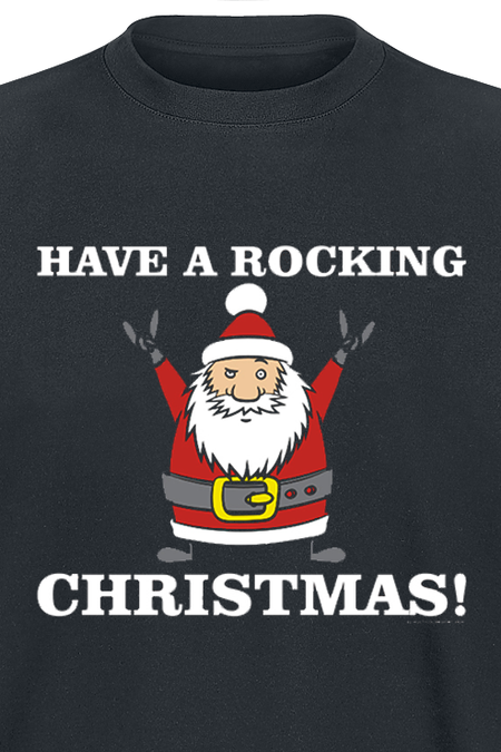 T-Shirt Manches courtes Fun de Slogans - Have A Rocking Christmas! - S à XXL - pour Homme - noir - Slogans - View 2