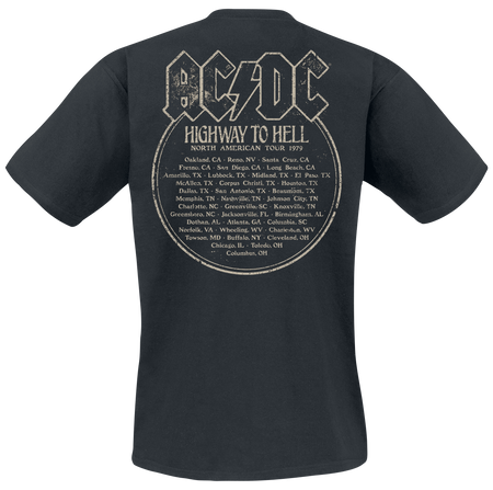 T-Shirt Manches courtes  de AC/DC - North American Tour 1979 - S à 5XL - pour Homme - noir - AC/DC - View 2
