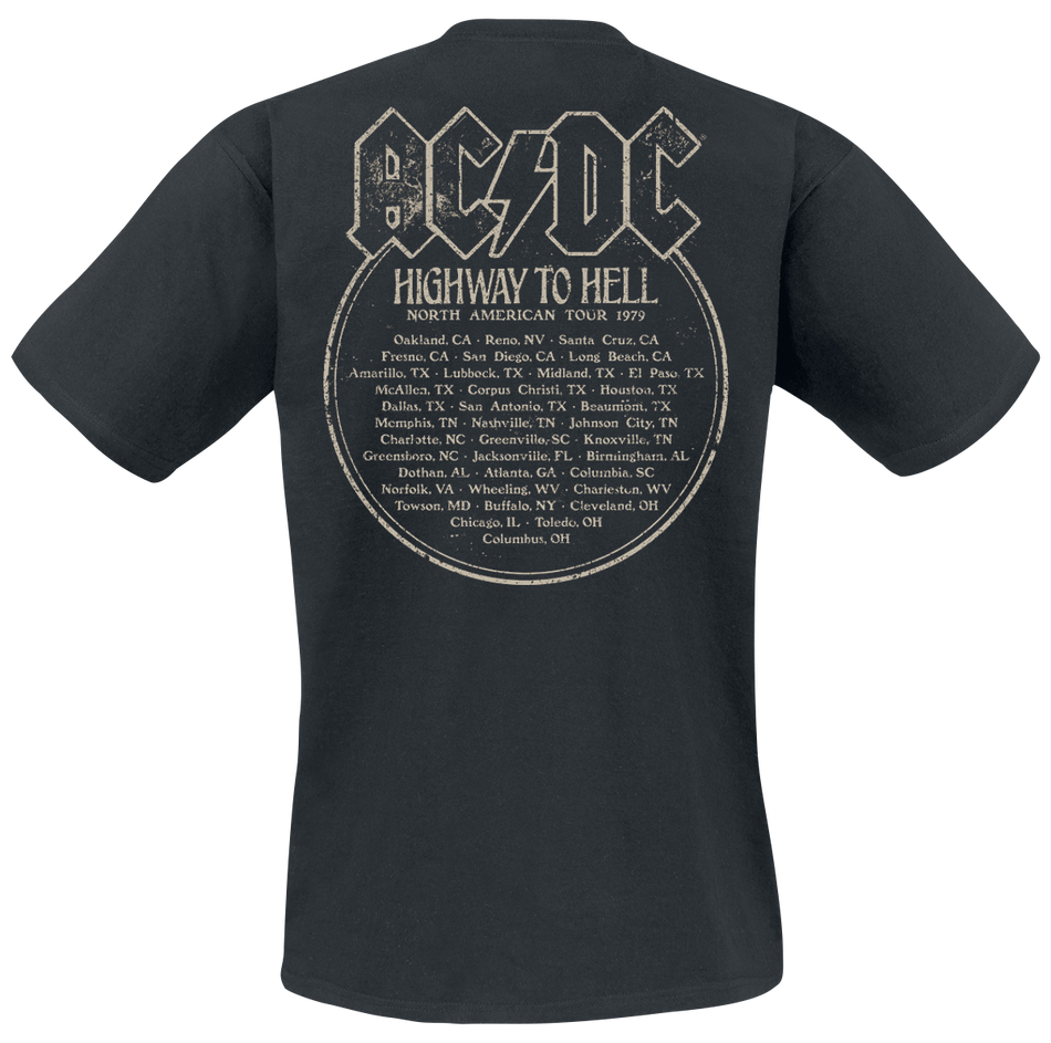 T-Shirt Manches courtes  de AC/DC - North American Tour 1979 - S à 5XL - pour Homme - noir - AC/DC - View 2