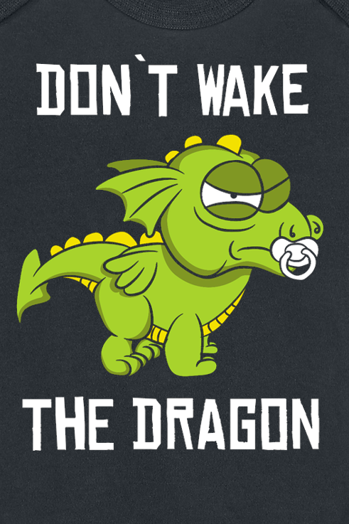 Body Fun de Tierisch - Enfants - Don't Wake The Dragon - 50/56 à 86/92 - pour filles & garçonse - noir - Tierisch - View 2