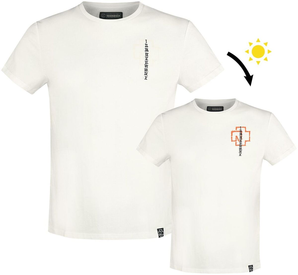 T-Shirt Manches courtes  de Rammstein - Sonne - S à 3XL - pour Unisexe - blanc - Rammstein
