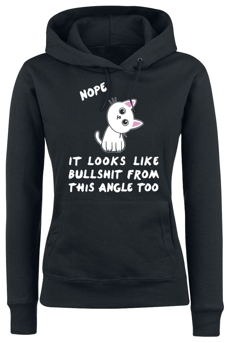 Sweat-shirt à capuche Fun de Tierisch - Nope. It Looks Like Bullshit From This Angle Too - XS à L - pour Femme - noir - Tierisch