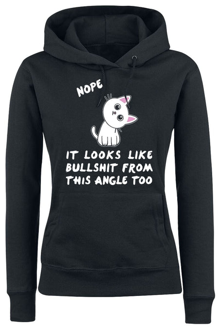 Sweat-shirt à capuche Fun de Tierisch - Nope. It Looks Like Bullshit From This Angle Too - XS à L - pour Femme - noir - Tierisch