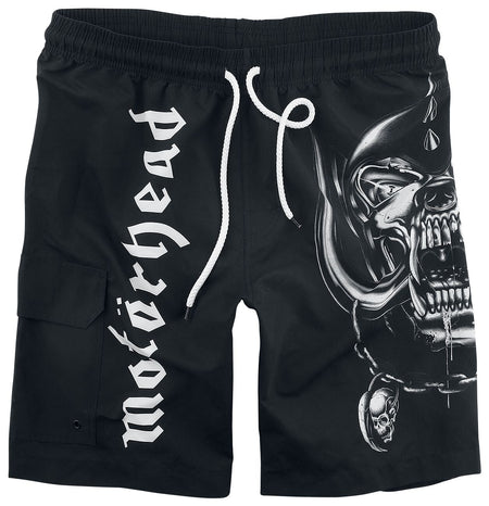 Short de bain  de Motörhead - EMP Signature Collection - M à 3XL - pour Homme - noir/blanc - Motörhead