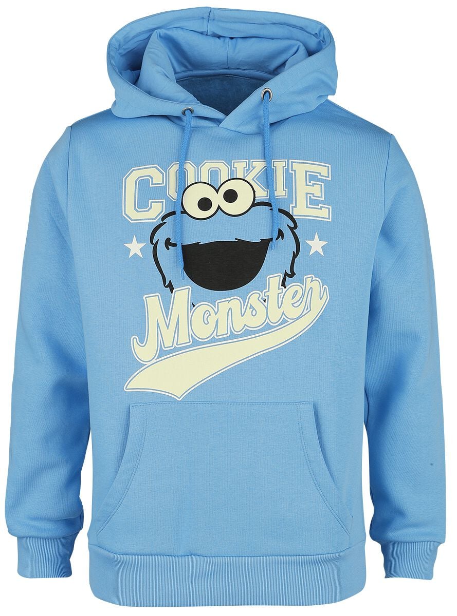 Sweat-shirt à capuche  de Sesame Street - Macaron Le Glouton - S à M - pour Homme - bleu clair - Sesame Street