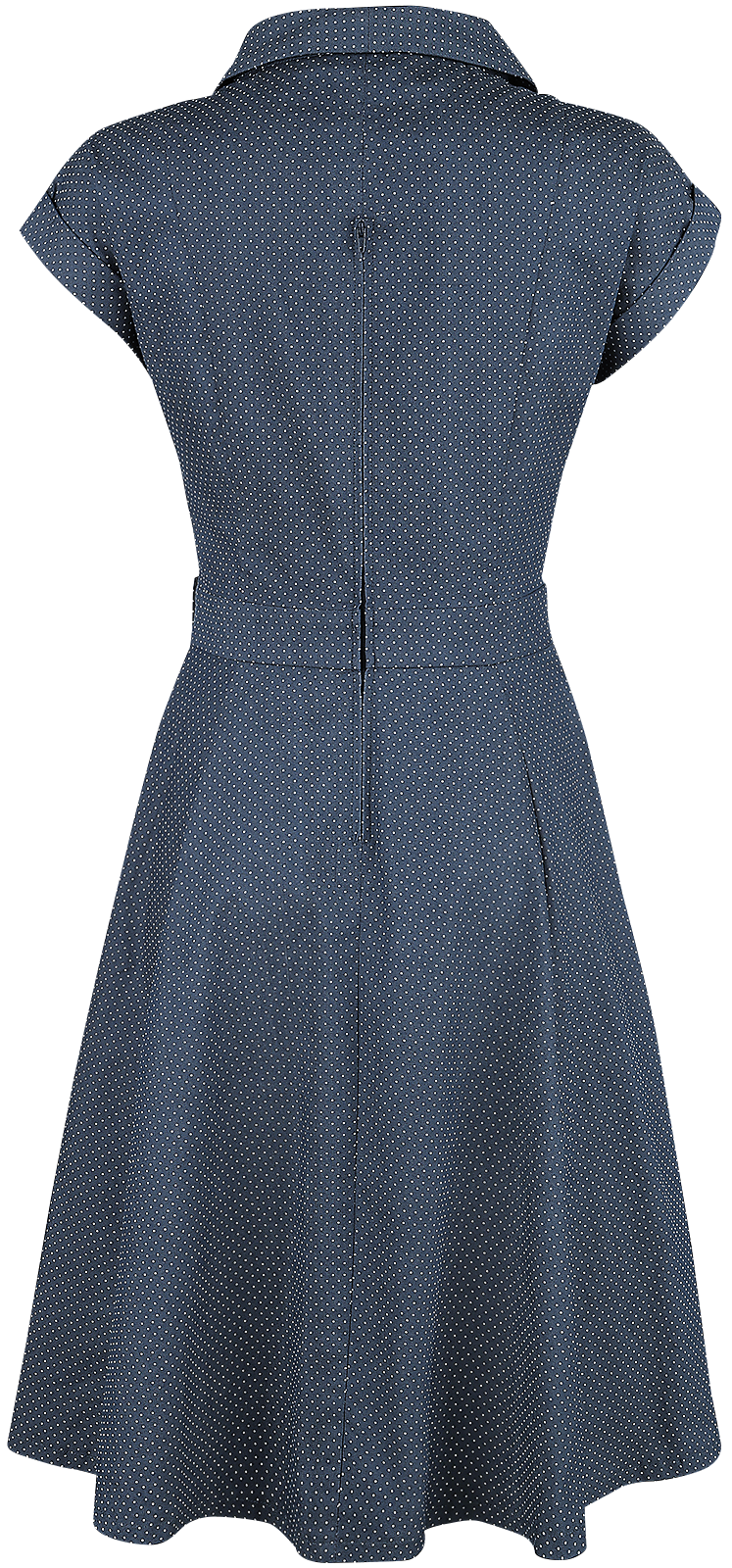 Robe mi-longue Rockabilly de Banned Retro - Robe Moulante Évasée Spot Perfection - XS à 3XL - pour Femme - marine - Banned Retro - View 2