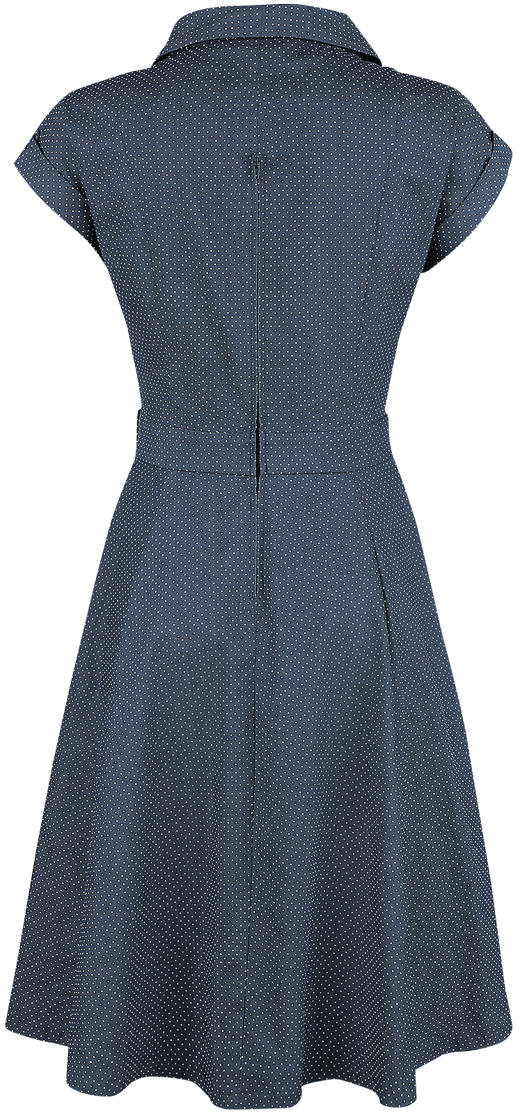 Robe mi-longue Rockabilly de Banned Retro - Robe Moulante Évasée Spot Perfection - XS à 4XL - pour Femme - marine - Banned Retro - View 2