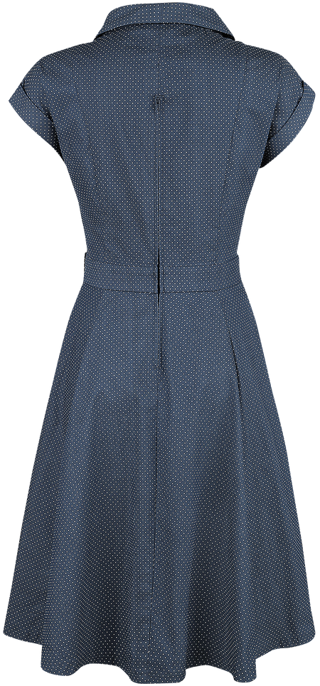 Robe mi-longue Rockabilly de Banned Retro - Robe Moulante Évasée Spot Perfection - XS à 4XL - pour Femme - marine - Banned Retro - View 2