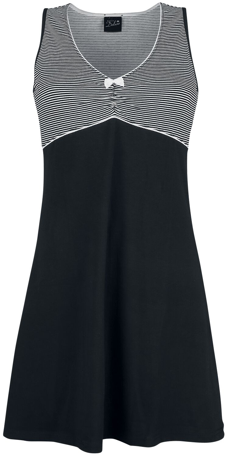 Robe mi-longue Rockabilly de Pussy Deluxe - Robe Mini Rayures - XS à S - pour Femme - noir/blanc - Pussy Deluxe