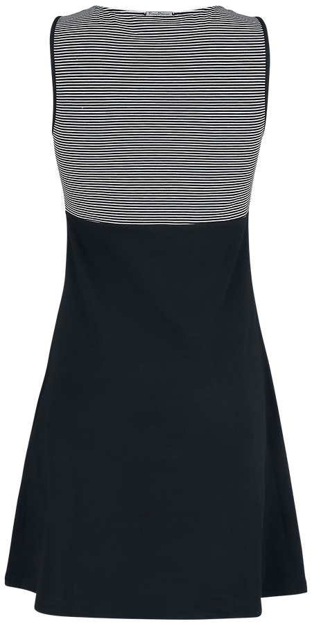 Robe mi-longue Rockabilly de Pussy Deluxe - Robe Mini Rayures - XS à S - pour Femme - noir/blanc - Pussy Deluxe - View 2