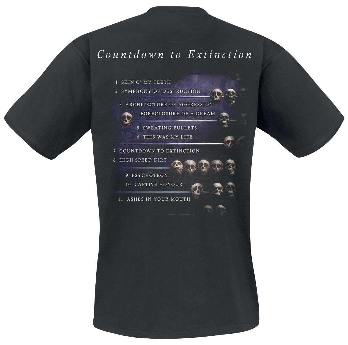 T-Shirt Manches courtes  de Megadeth - Countdown To Extinction - S à XXL - pour Homme - noir - Megadeth - View 2