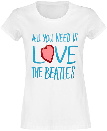 T-Shirt Manches courtes  de The Beatles - Love - XS à XL - pour Femme - blanc - The Beatles