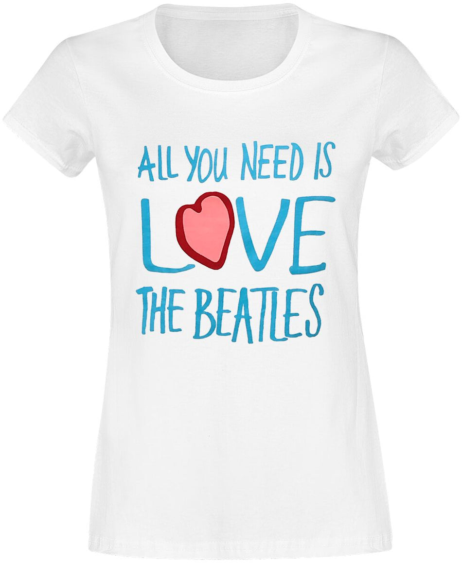 T-Shirt Manches courtes  de The Beatles - Love - XS à XL - pour Femme - blanc - The Beatles