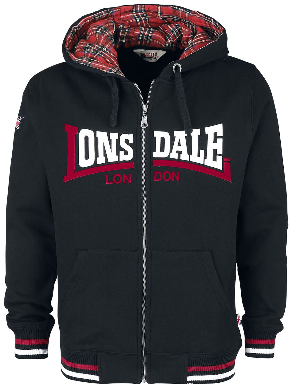 Sweat-shirt zippé à capuche  de Lonsdale London - Nateby - S à XXL - pour Homme - noir - Lonsdale London