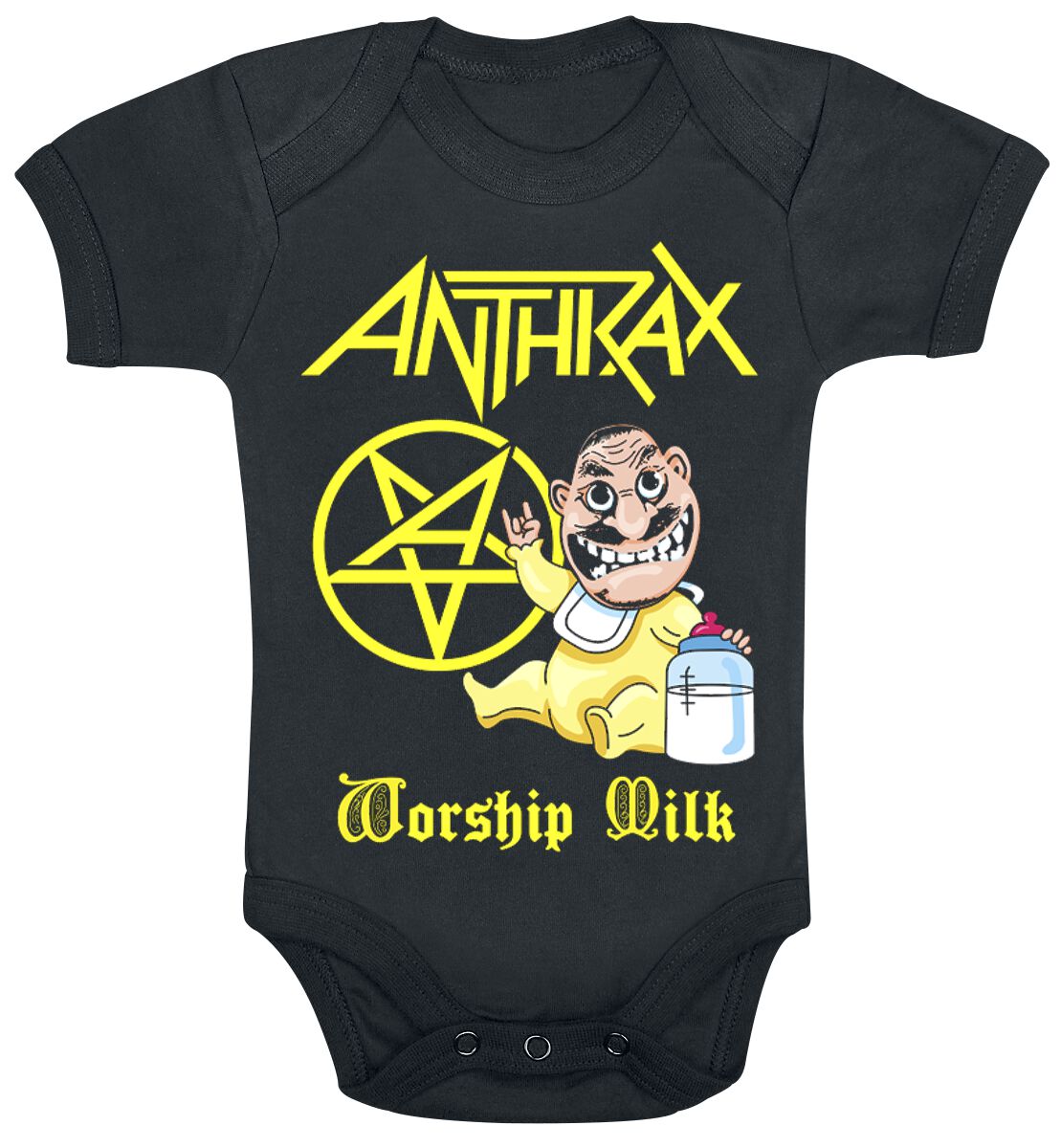 Body  de Anthrax - Kids - Worship Milk - 56/62 à 86/92 - pour filles & garçonse - noir - Anthrax