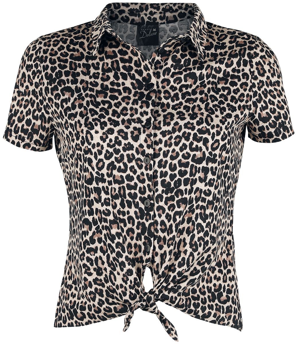 Chemisier Rockabilly de Pussy Deluxe - Chemisier Court Léopard - XS à XXL - pour Femme - léopard - Pussy Deluxe