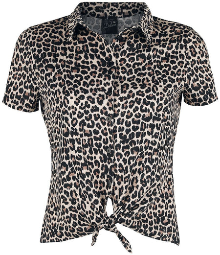 Chemisier Rockabilly de Pussy Deluxe - Chemisier Court Léopard - XS à XXL - pour Femme - léopard - Pussy Deluxe