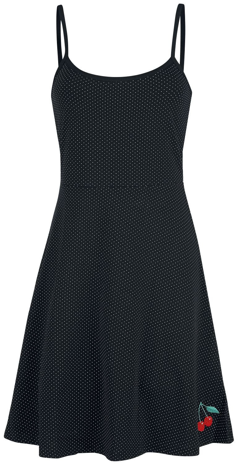 Robe mi-longue Rockabilly de Pussy Deluxe - Robe À Pois Cerises - XS à XL - pour Femme - noir/blanc - Pussy Deluxe
