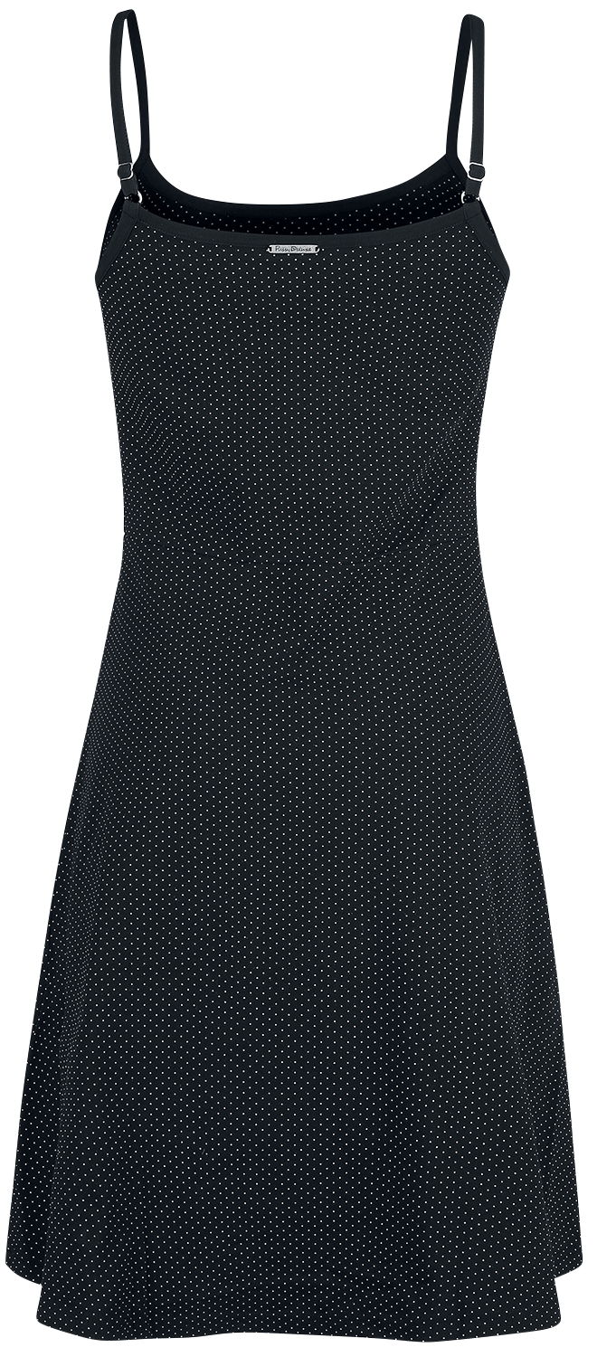 Robe mi-longue Rockabilly de Pussy Deluxe - Robe À Pois Cerises - XS à XL - pour Femme - noir/blanc - Pussy Deluxe - View 2