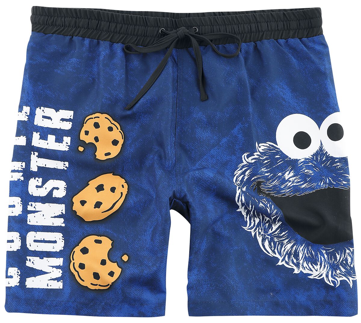 Short de bain  de Sesame Street - Cookie Monster - Tête - M à 3XL - pour Homme - bleu - Sesame Street