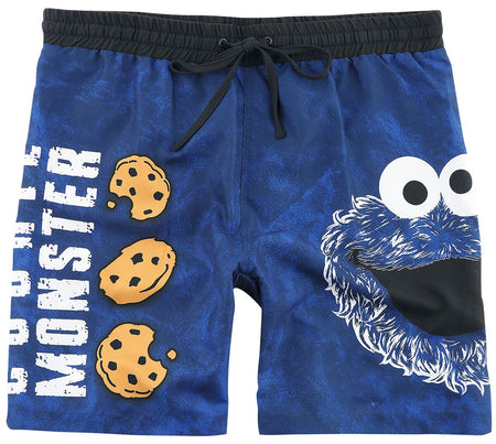 Short de bain  de Sesame Street - Cookie Monster - Tête - M à 3XL - pour Homme - bleu - Sesame Street