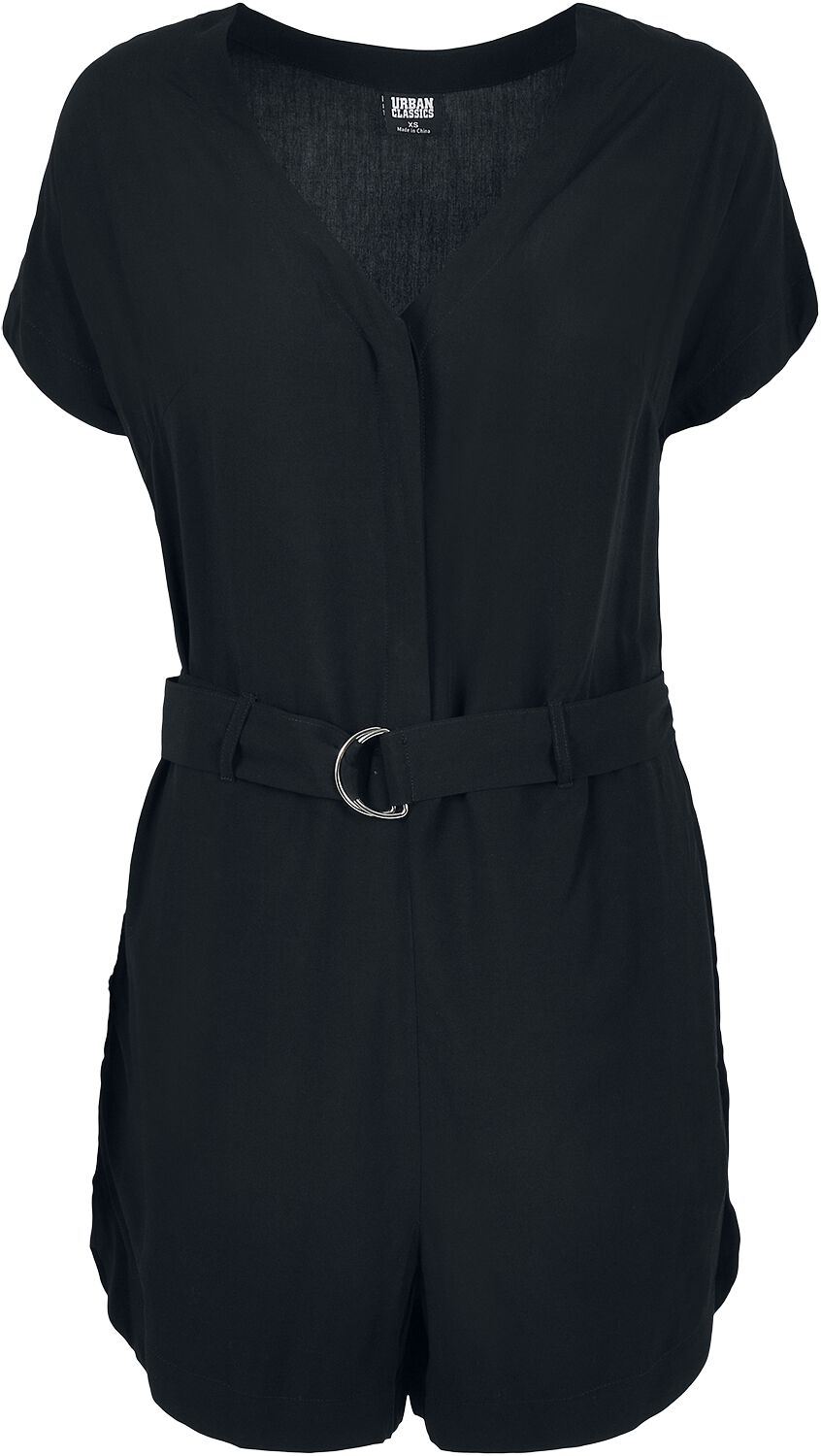 Salopette  de Urban Classics - Combinaison Noire Ceinture Viscose - L à XL - pour Femme - noir - Urban Classics