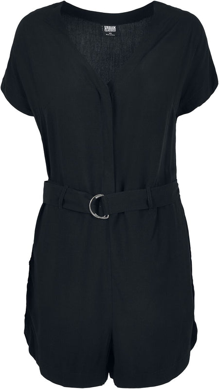 Salopette  de Urban Classics - Combinaison Noire Ceinture Viscose - XS à XL - pour Femme - noir - Urban Classics