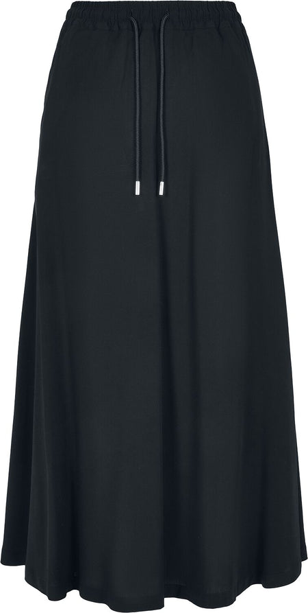 Jupe longue  de Urban Classics - Jupe Mi-Longue Viscose - XS à 5XL - pour Femme - noir - Urban Classics