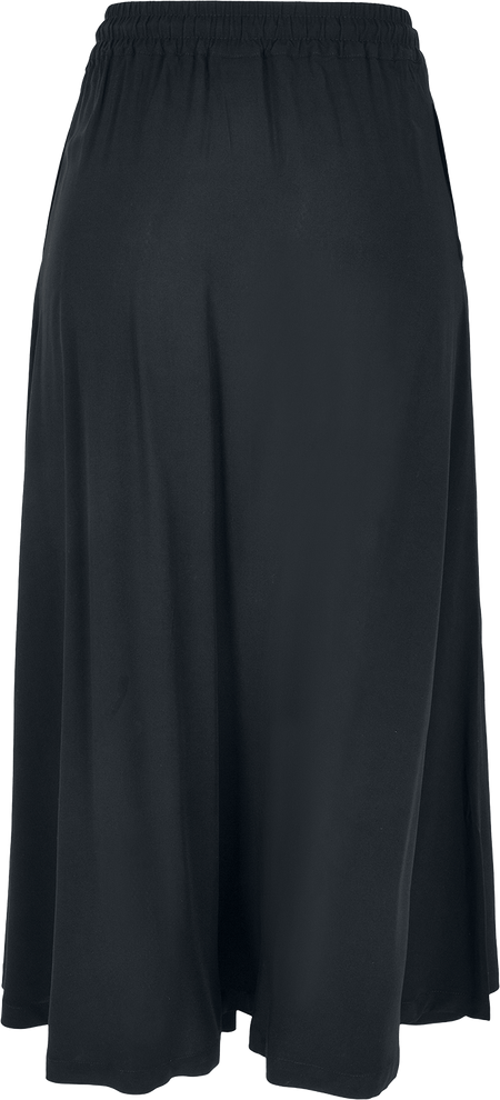 Jupe longue  de Urban Classics - Jupe Mi-Longue Viscose - XS à 5XL - pour Femme - noir - Urban Classics - View 2