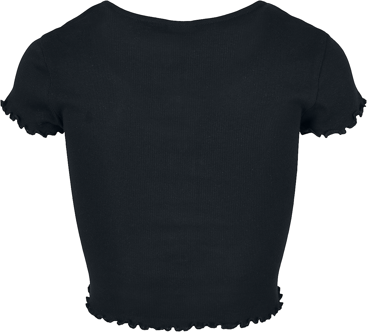 T-Shirt Manches courtes  de Urban Classics - T-Shirt Rib Boutonné Crop - M à XL - pour Femme - noir - Urban Classics - View 2