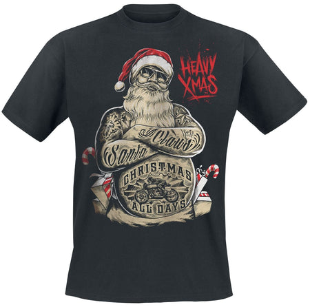 T-Shirt Manches courtes Rockabilly de Gasoline Bandit - Xmas - S à 4XL - pour Homme - noir - Gasoline Bandit