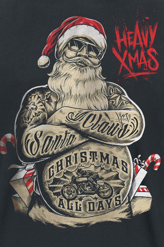 T-Shirt Manches courtes Rockabilly de Gasoline Bandit - Xmas - S à 4XL - pour Homme - noir - Gasoline Bandit - View 2