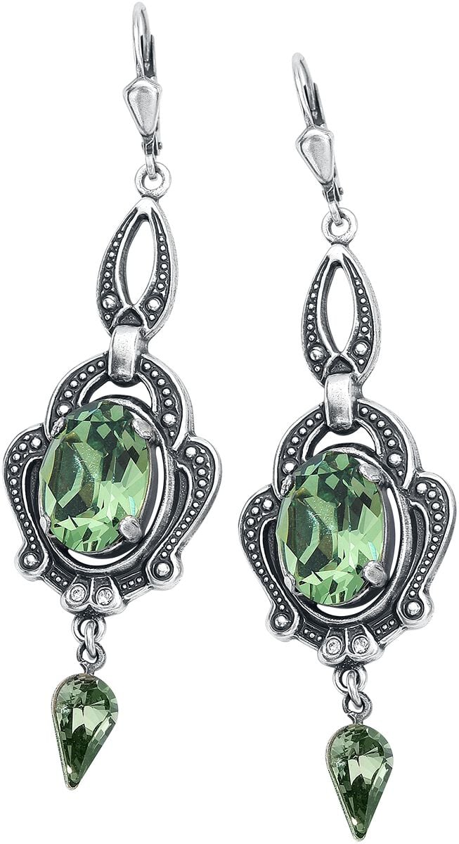 Boucles d'oreilles Gothic de Krikor - Vert Forêt - pour Femme - couleur argent - Krikor