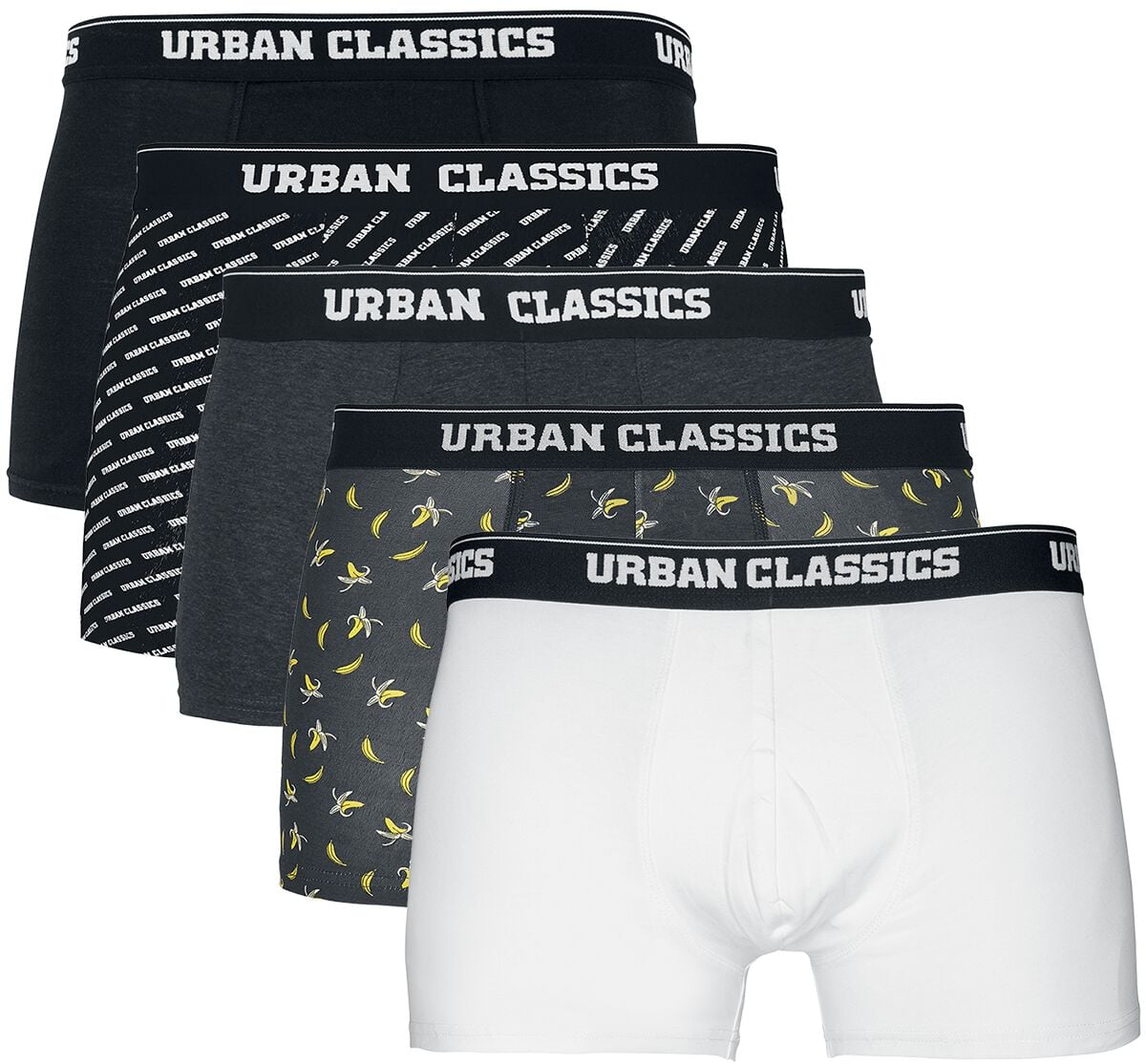 Lot de Boxers  de Urban Classics - Boxers - Lot De 5 - S à XXL - pour Homme - noir/gris/blanc - Urban Classics