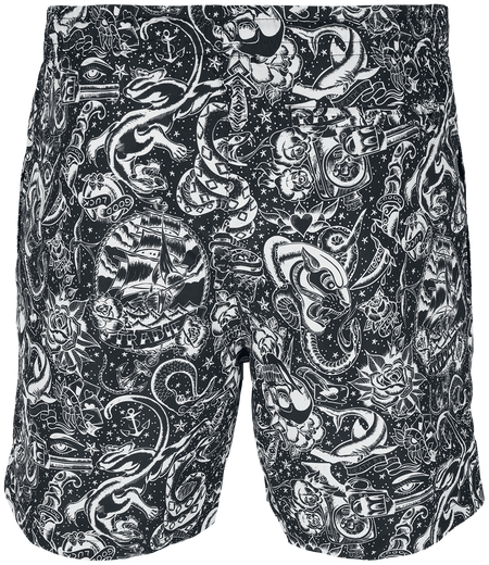 Short de bain  de Urban Classics - Short De Bain AOP Tattoo - S à XXL - pour Homme - noir - Urban Classics - View 2